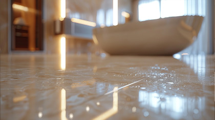 Bathroom water spooling