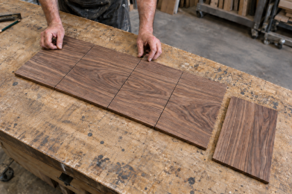 Veneered MDF grain direction.