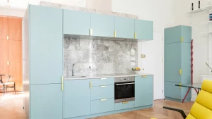 Example of slab cabinet door