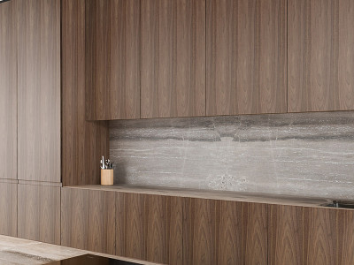 Crown cut slip matched walnut